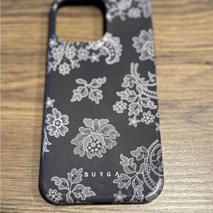 Burga Black Floral Phone Case IPhone 15 Pro Max